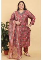 Lichi Viscose Red Casual Wear Printed Readymade Plus Size Suit